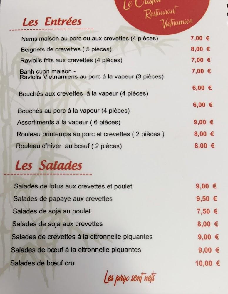 Restaurant Vietnamien Le Cristal - Menu Image 1
